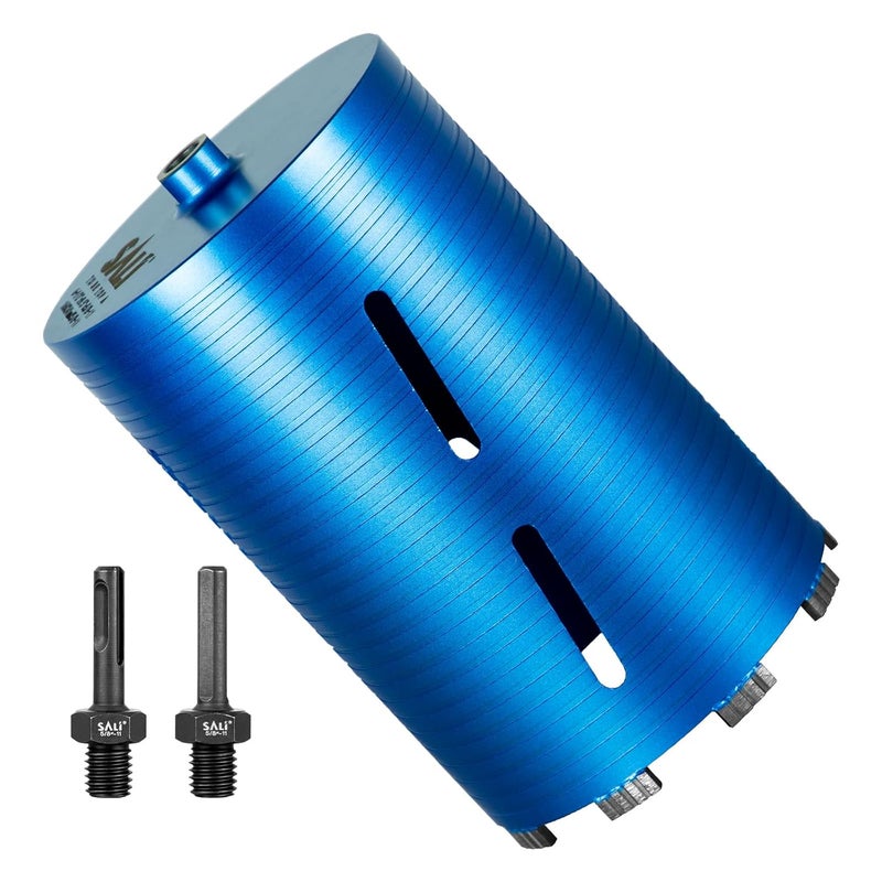 SALI Diamond Core Drill Bits 6 1/2" Diameter 10"/254mm Drilling Depth 5/8-11" Thread Core Bit Turbo Laser-Welded Segments for Cured Concrete with, Brick, Block, Masonry, with Two Adapters - Image 1